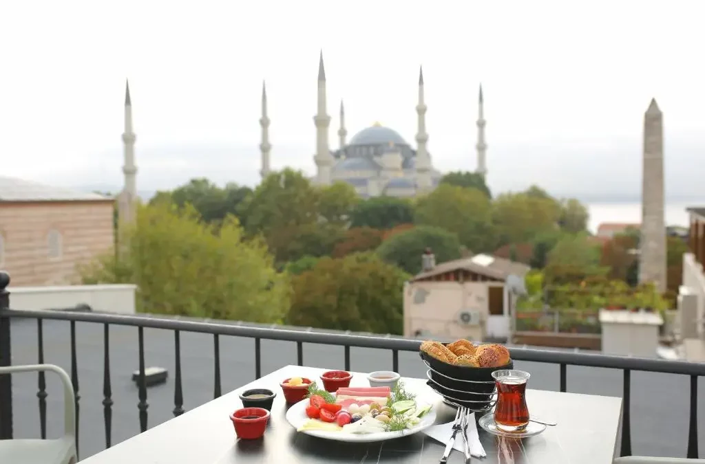 the view of terrace of HaciBayram Hotel