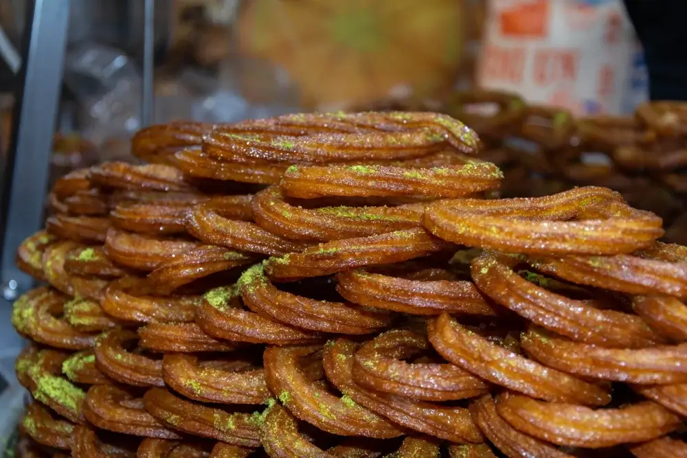 traditional turkish sweet churros, traditional turkish halka dessert